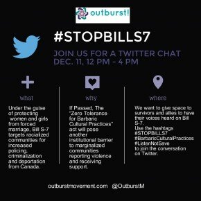 Stop Bill S-7: Proposed "Zero Tolerance for Barbaric Cultural Practices" Act